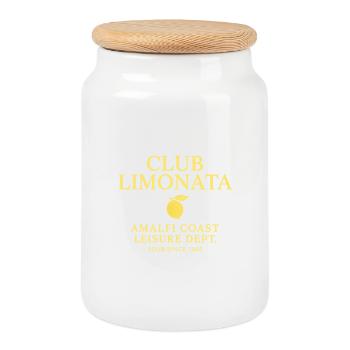 Club Limonata - Amalfi Coast Leisure Dept. - Cookie Jar with Wooden Lid - white - Front