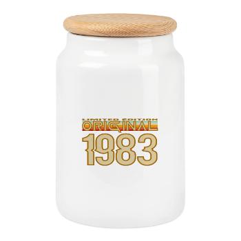 Original 1983 Retro Limited Edition - Cookie Jar with Wooden Lid - white - Front
