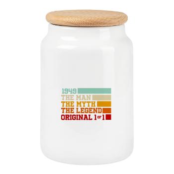 1949 Original Legend 1 - Cookie Jar with Wooden Lid - white - Front