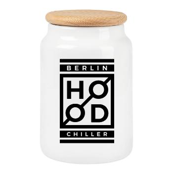 Modern Hood Chiller Berlin - Keksdose mit Holzdeckel - Weiß - Vorne