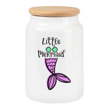 Little Mermaid Magical Sailor Style - Cookie Jar with Wooden Lid - white - Front