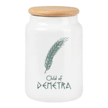 Child of Demetra – Percy Jackson inspired design - Cookie Jar with Wooden Lid - white - Front