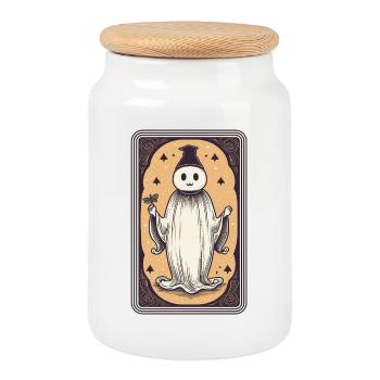 Carte de Tarot Happy Mind - Boîte à biscuits avec couvercle en bois - blanc - Devant