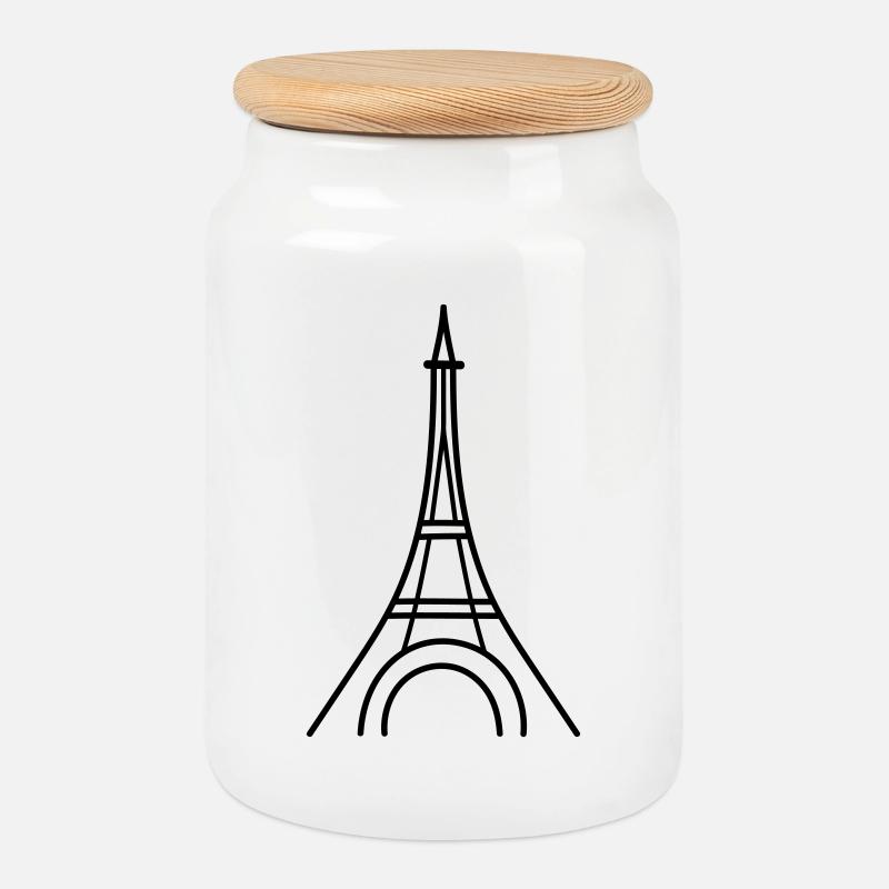 Paris - Keksdose mit Holzdeckel - Weiß
