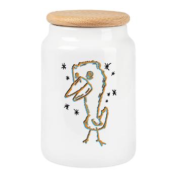 Oiseau sauvage - Boîte à biscuits avec couvercle en bois - blanc - Devant