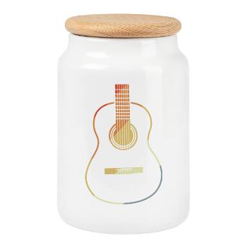 Guitare VIntage Look - Boîte à biscuits avec couvercle en bois - blanc - Devant
