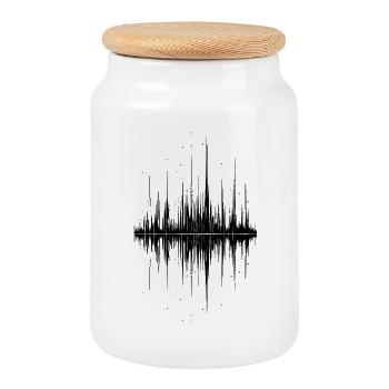 Soundwave - Cookie Jar with Wooden Lid - white - Front