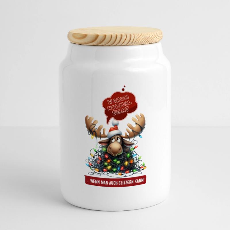 DRÔLE D’ORIGNAL | Pull de Noël | pull moche Boîte à biscuits avec couvercle en bois