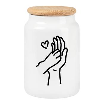 L’amour des chiens - Boîte à biscuits avec couvercle en bois - blanc - Devant
