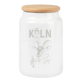 Cologne Streetstyle Goat - Cookie Jar with Wooden Lid - white - Front
