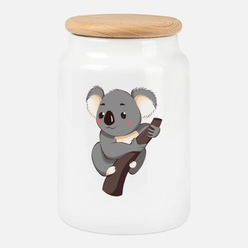 Koala - Keksdose mit Holzdeckel - Weiß