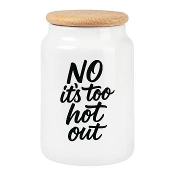 Non, il fait trop chaud dehors. Anti-été. La haine - Boîte à biscuits avec couvercle en bois - blanc - Devant