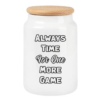 Joueur dévoué : il est toujours temps de jouer un match de plus - Boîte à biscuits avec couvercle en bois - blanc - Devant