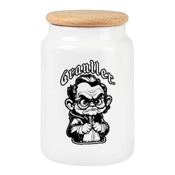 Der Grantler - Boîte à biscuits avec couvercle en bois - blanc - Devant