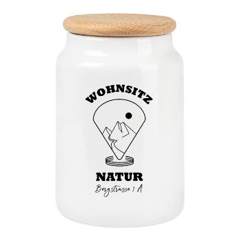 Résidence Nature - Boîte à biscuits avec couvercle en bois - blanc - Devant