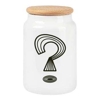 Question mark by Cean - Cookie Jar with Wooden Lid - white - Front