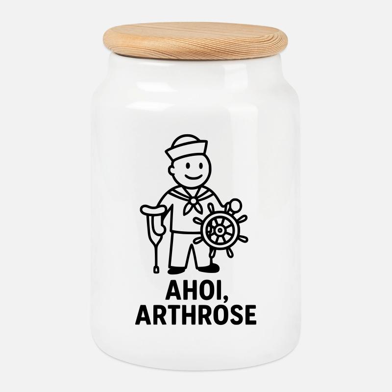 ahoi arthrose - Keksdose mit Holzdeckel - Weiß