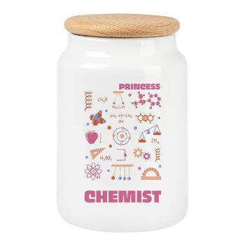 Chemistry Dreams: I Want to Be a Chemist - Cookie Jar with Wooden Lid - white - Front