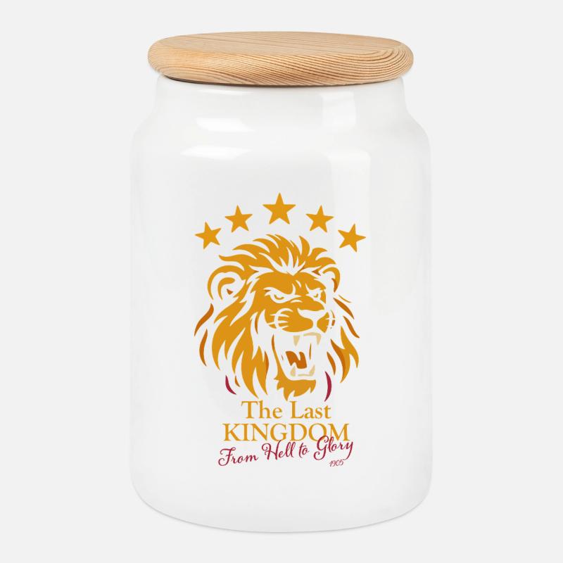 Last Kingdom Lion From Hell to Glory - Cookie Jar with Wooden Lid - white