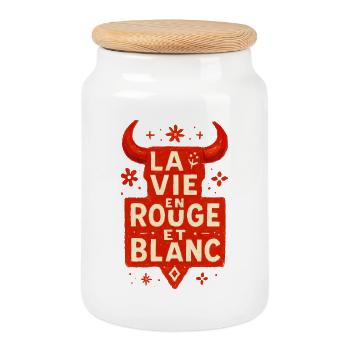 Life in red is white - Féria - Cookie Jar with Wooden Lid - white - Front