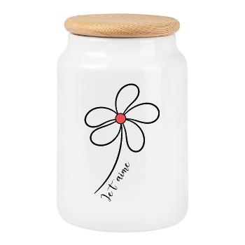ICH LIEBE DICH. LIEBE DICH. WEIHNACHTEN. FROHE WEIHNACHTEN. TANNE. - Keksdose mit Holzdeckel - Weiß - Vorne