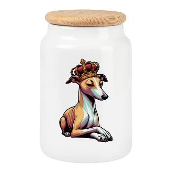 Whippet Windhund Whippets Windhundbesitzer - Keksdose mit Holzdeckel - Weiß - Vorne