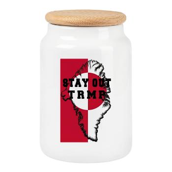 Grönland Stay Out TRMP - Keksdose mit Holzdeckel - Weiß - Vorne