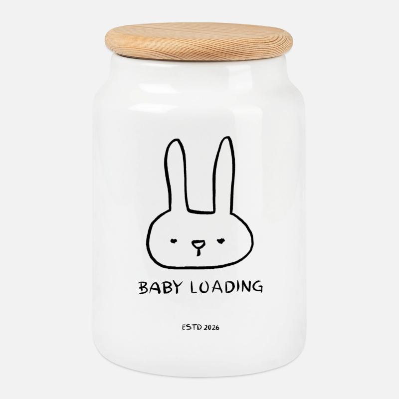 Baby Loading 2026 - Keksdose mit Holzdeckel - Weiß