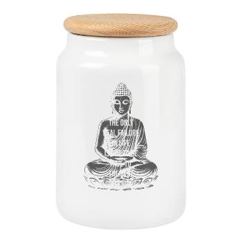 Buddha-Weisheit: Treu zu deinem besten Selbst - Keksdose mit Holzdeckel - Weiß - Vorne