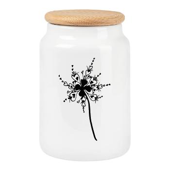 HERZGLÜCK Pusti - Das Original by heavenlygoods - Keksdose mit Holzdeckel - Weiß - Vorne