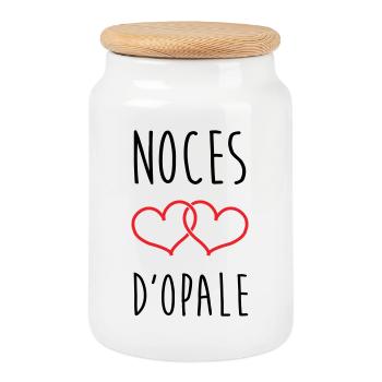 Opal-Hochzeit 21 Jahre Liebe - Keksdose mit Holzdeckel - Weiß - Vorne