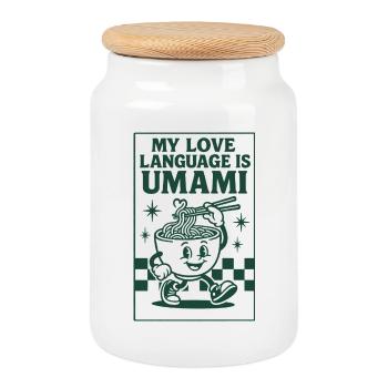 Umami ist Liebe | Ramen Nudeln - Keksdose mit Holzdeckel - Weiß - Vorne