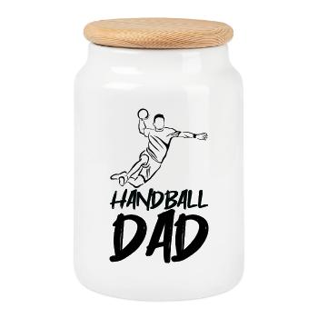 Père joueur de handball - Boîte à biscuits avec couvercle en bois - blanc - Devant