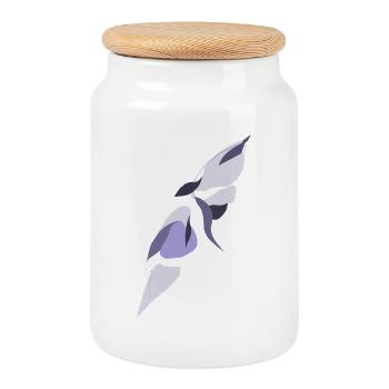 Wings of Shadow and Light - Cookie Jar with Wooden Lid - white - Front