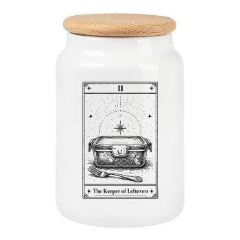 Restehüter | Tarotkarte Küchenhumor - Keksdose mit Holzdeckel - Weiß - Vorne