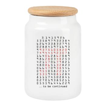 pi - 3.14159265 - nerd - mathématiques - Boîte à biscuits avec couvercle en bois - blanc - Devant