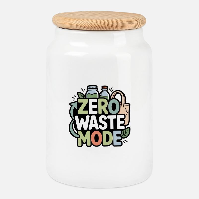 zero-waste-mode - Keksdose mit Holzdeckel - Weiß