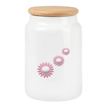 Blumen... - Keksdose mit Holzdeckel - Weiß - Vorne