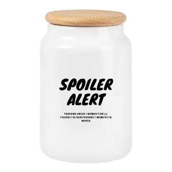 Spoiler_Alert - Boîte à biscuits avec couvercle en bois - blanc - Devant