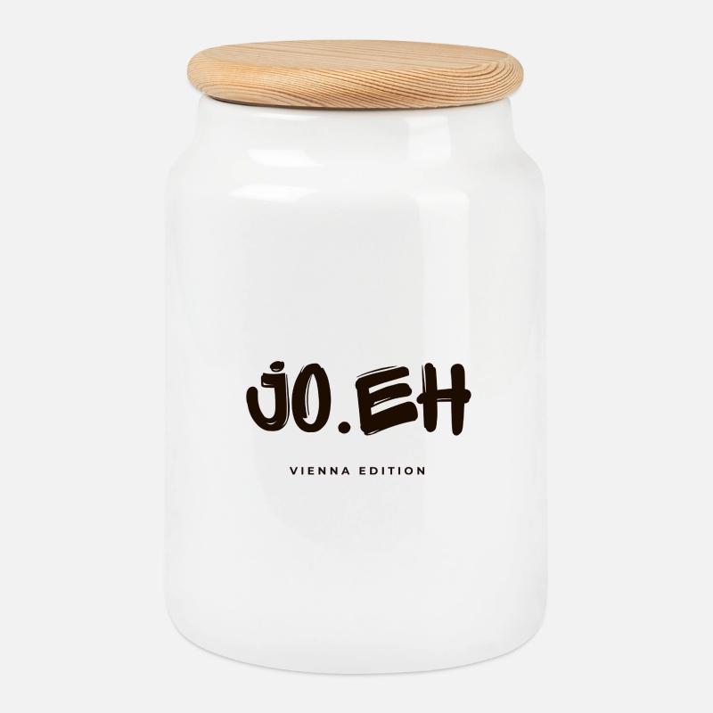 Joo.Eh - Boîte à biscuits avec couvercle en bois - blanc