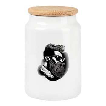 Men wear beards weiß - Keksdose mit Holzdeckel - Weiß - Vorne