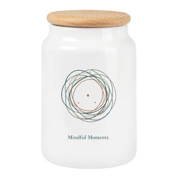 Mindful Moments | Flow & Calm Design - Cookie Jar with Wooden Lid - white - Front