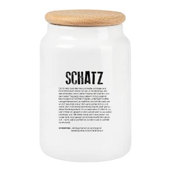 Treasure Definition - Cookie Jar with Wooden Lid - white - Front