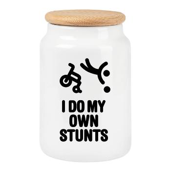 Je suis mon own stunts drôle baskets en fauteuil roulant - Boîte à biscuits avec couvercle en bois - blanc - Devant
