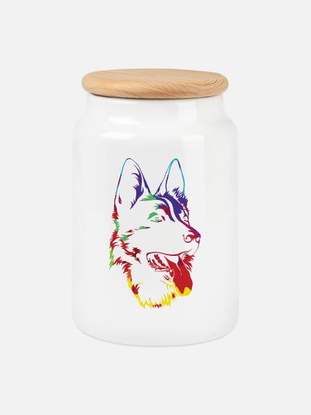 Schäferhund - deutscher Schäferhund - Geschenk - Keksdose mit Holzdeckel - Weiß