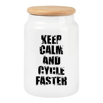 Drôle de blague de cycliste - Boîte à biscuits avec couvercle en bois - blanc - Devant