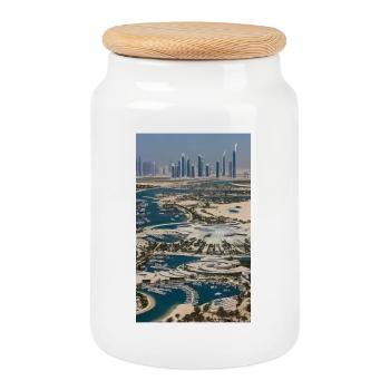 Abu Dhabi Abu Dhabi - Cookie Jar with Wooden Lid - white - Front