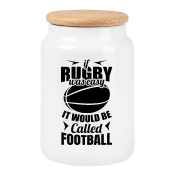 Si le rugby était facile, ce serait le football - Boîte à biscuits avec couvercle en bois - blanc - Devant