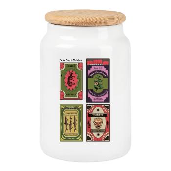 Streicholzschachteln_Collection Print - Cookie Jar with Wooden Lid - white - Front