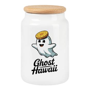 Ghost Hawaii - Keksdose mit Holzdeckel - Weiß - Vorne